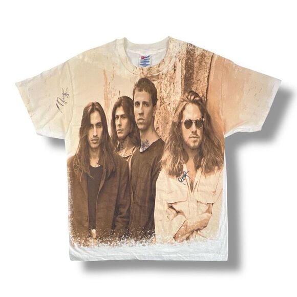 Vintage Extreme Punchline 95 Autographed Single Stitch Band Tee T-Shirt Size Ext - Picture 1 of 9